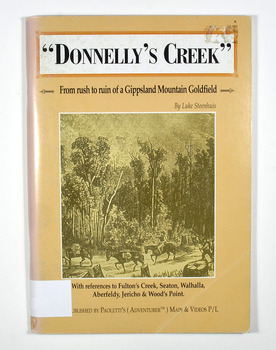 Paperback. Front cover has a drawing depicting two horses carrying packs followed by a man mounted on a horse. There is also two men on foot following with packs and walking poles. They are walking along a forest track that has some tree stumps alongside it.The back cover has two colour photographs. The top one is of an old wooden building with what appears to be an attached lean to. Both of the buildings have stone chimneys. There is a group of people sitting and standing outside the main building. The bottom photograph appears to be the ruins of a building and a fence. There are three people viewing the ruins.The captions accompanying the photographs are: History revisited - O'Sullivans Old Toombon Hotel Recreated and Remnants of a Bygone Mining Era.