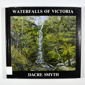 Shows a painting of Erskine Falls in Victoria on the front cover. On the back cover are four paintings; Wannon and Nigretta Falls in summer and winter. In both the front and back covers is a map of Victoria with the locations of the waterfalls marked with a small dot and the corresponding number from the photograph of the particular waterfall.