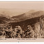 Shows view of the surrounding hills from Nichol's Lookout which is on the Marysville-Wood's Point road near Marysville in Victoria. In the background are a series of heavily forested mountains. On the reverse is a handwritten message.