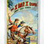 On the front cover is a picture of two boys dressed in cowboy outfits riding on two horses. In the background is a farmhouse with mountains in the far background. The title of the book and the author's name are on a banner across the top of the front cover. The back cover has information regarding 'The Challenge Series For Boys and Girls'.