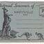 Fold out postcard which encloses 6 black and white photographs of attractions in and around Marysville in Victoria. Front of postcard has three illustrations of kangaroos in different poses and a space to place a postage stamp. On the reverse of the postcard is space to write a message and address. The postcard is unused.