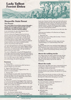 A flyer with information on Lady Talbot Drive and the attractions in the area surrounding it.
