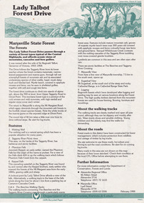 A flyer with information on Lady Talbot Drive and the attractions in the area surrounding it.