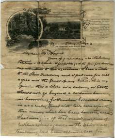 A letter written to Maurice Keppel by John William Lindt in 1903.