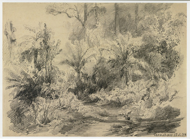 A copy of an early pencil sketch of Fernshaw in Victoria.