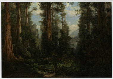 A copy of an early oil painting of Fernshaw in Victoria.