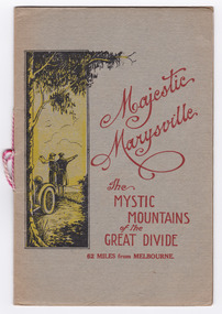 Shows an information booklet on various attractions in and around Marysville and the district which was produced by the Marysville Tourist Association.
