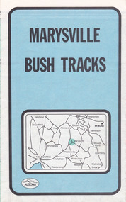 Shows a fold out map of bush tracks in and around Marysville and the local area. Shows information regarding each of the walks. Map shows a legend and a scale.