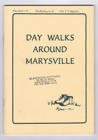 A paperback booklet outlining day walks of various difficulties in and around the surrounds of Marysville.
