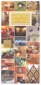 Front shows a series of photograph of both the exterior and interior of the various cottages. Reverse shows information on each of the four cottages and their addresses. Also shows a mobile number, email and website addresses.