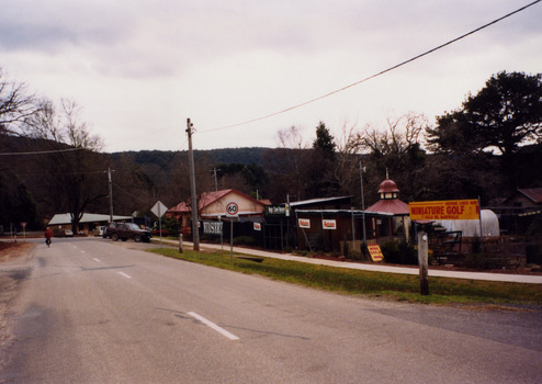 Shows the front view of Magic Creek Nursery in Marysville in Victoria. In the background is a gazebo.