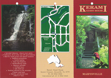 An information brochure regarding Kerami Guest House in Marysville.