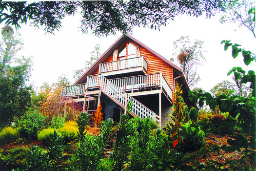 A colour photograph of Lomatia Lodge Holiday House in Marysville.