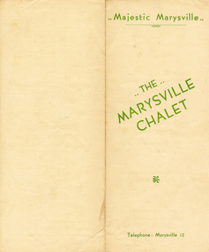 An information brochure regarding The Marysville Chalet that lists all the amenities and facilities available to guests.