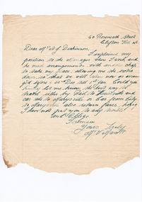 A digital copy of a hand written letter confirming the arrival date of guests to Marysville House and the mode of transport available to Marysville House. Marysville House was built in the late 1920s by Arthur Dickinson.