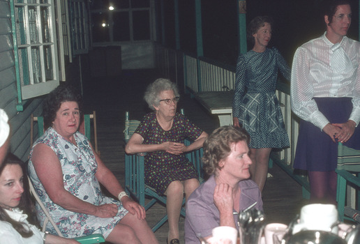 Two digital copies of colour photographs taken at a children's Fancy Dress Night at Mountain Lodge in Marysville in 1972.