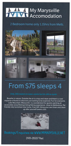 An information flyer regarding My Marysville Accomodation in Marysville.