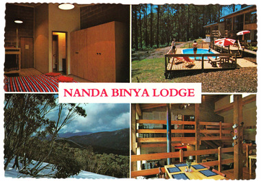 A colour postcard from Nanda Binya Lodge in Marysville that was produced as a souvenir of Marysville.