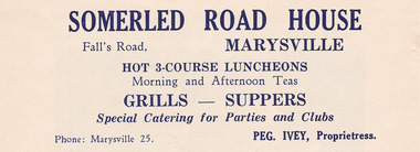 An advertisement for Somerled Road House in Marysville.