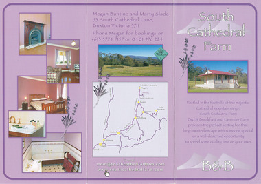 An information brochure regarding the accommodation and facilities at South Cathedral Farm B&B in Buxton.