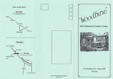 An information brochure regarding the accommodation and facilities available at Woodbine in Marysville.