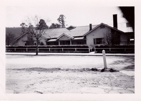 A black and white photograph of The Cumberland in Marysville. The photograph was taken in 1953.