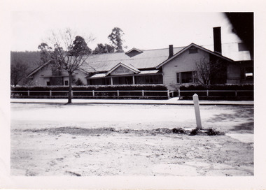 A black and white photograph of The Cumberland in Marysville. The photograph was taken in 1953.