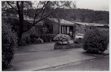 A black and white photograph taken at The Cumberland guest house in Marysville.