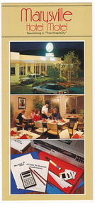 An information flyer regarding the accommodation and facilities available at the Marysville Hotel Motel in Marysville.