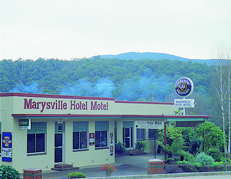 A digital copy of a colour photograph of the Marysville Hotel Motel in Marysville.