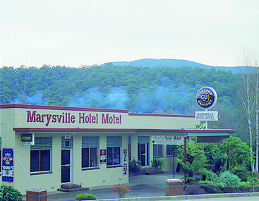 A digital copy of a colour photograph of the Marysville Hotel Motel in Marysville.