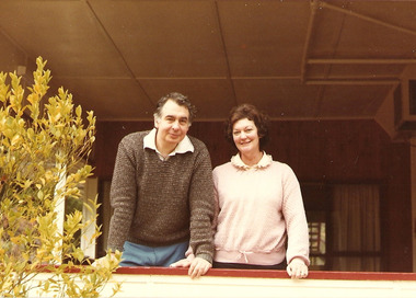 A digital copy of a colour photograph of Barry and Kathy Brenton. The Brentons, at one time, were the owners and operators of Kooringa Tourist House in Marysville.