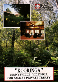 A sales brochure for the sale of Kooringa Restort and Conference Centre. The brochure was produced by Baillieu Knight Frank in South Yarra.