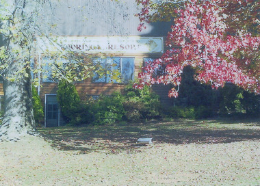 A copy of a colour photograph of a building at Kooringa Resort in Marysville.