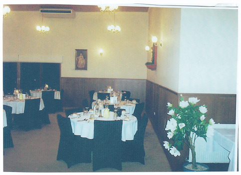 A copy of a colour photograph taken in the dining area at Kooringa Resort and Conference Centre in Marysville.