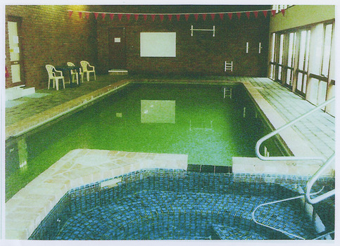 A copy of a colour photograph taken of the indoor pool at Kooringa Resort and Conference Centre in Marysville.