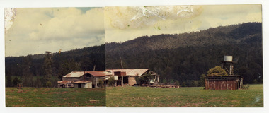 A colour photograph of Cooks Mill in Victoria. Located in the Cathedral Range State Park near Marysville, Cooks Mill was established as Cathedral Mill in 1938. Processing Mountain Ash and Manna Gum, it was a major local employer before ceasing operations in 1955.