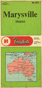 Shows a Broadbent's tourist map of Marysville and the district. Shows a small map of the township of Marysville. Shows a legend and scale too.