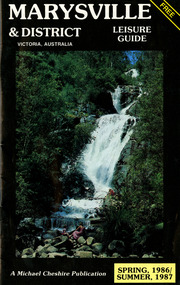 Shows a leisure guide to Marysville and the surrounding district. Offers information on accommodation, leisure activties, and service available in the area. Shows maps of the township of Marysville and of the surrounding district. Front cover has a photograph of Steavenson Falls.