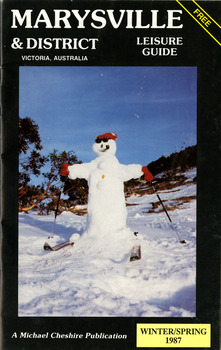 Shows a leisure guide to Marysville and the surrounding district. Offers information on accommodation, leisure activties, and service available in the area. Shows maps of the township of Marysville and of the surrounding district. Front cover shows a photograph of a snowman with skis and ski poles.