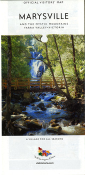 Shows a fold out map and touring guide of Marysville and the surrounding district published by Murrindindi Regional Tourism Association Inc. Shows small photographs of various accommodation options, produce stores, winery's and restaurants as well as information regarding each. Also shows a list of natural attractions in an around Marysville.