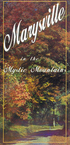 Shows an information brochure on Marysville, the surrounding district and the natural attractions in the region published by Mystic Mountains Tourism. Shows a map of the region surrounding Marysville along with several photographs of the natural attractions in the region.