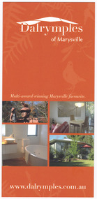 An information flyer regarding Dalrymples Guest Cottages in Marysville.