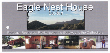 An information flyer regarding Eagle Nest House Mountain Hideaway in Buxton.