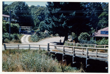 A colour photograph of the entrance driveway to the Marysville Chalet that was taken in January 1959.