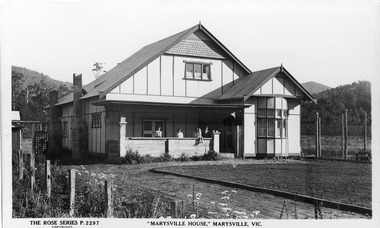 Postcard (Item) - Black and white postcard, "MARYSVILLE HOUSE," MARYSVILLE, VIC, 1913-1967