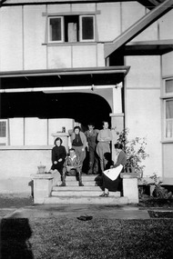 A digital copy of a black and white photograph of the staff of Marysville House. Marysville House was build in the late 1920s by Arthur Dickinson.