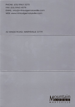 An information brochure regarding Mountain Lodge in Marysville.