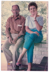 A colour photograph of Jim Darmody and Thelma West. Jim and Muriel Darmody owned The Marysville Hotel in the 1950s.