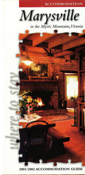 An information brochure regarding the accommodation and facilities available in an around Marysville.